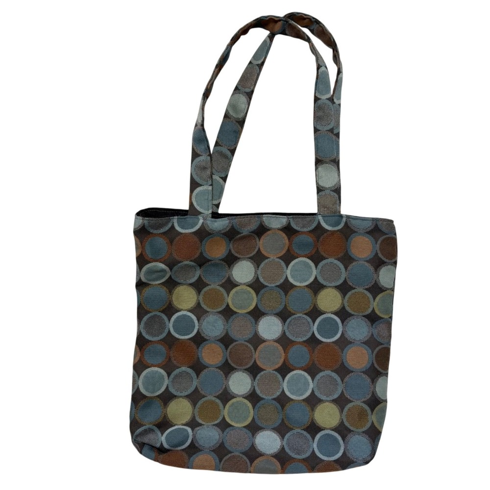 CandemTote Bag Circle Pattern Brown Blue Green Everyday Carry All Bag